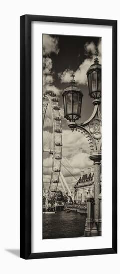 Royal Lamppost UK and London Eye - Millennium Wheel and River Thames - London - UK - Door Poster-Philippe Hugonnard-Framed Photographic Print