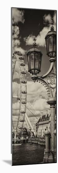 Royal Lamppost UK and London Eye - Millennium Wheel and River Thames - London - UK - Door Poster-Philippe Hugonnard-Mounted Photographic Print