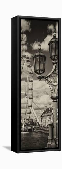 Royal Lamppost UK and London Eye - Millennium Wheel and River Thames - London - UK - Door Poster-Philippe Hugonnard-Framed Stretched Canvas