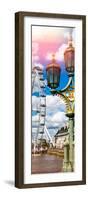 Royal Lamppost UK and London Eye - Millennium Wheel and River Thames - London - UK - Door Poster-Philippe Hugonnard-Framed Photographic Print