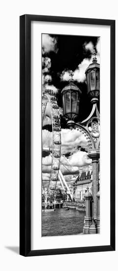 Royal Lamppost UK and London Eye - Millennium Wheel and River Thames - London - UK - Door Poster-Philippe Hugonnard-Framed Photographic Print