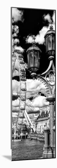 Royal Lamppost UK and London Eye - Millennium Wheel and River Thames - London - UK - Door Poster-Philippe Hugonnard-Mounted Photographic Print