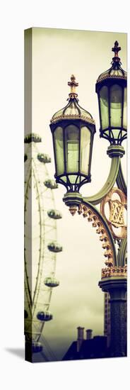 Royal Lamppost UK and London Eye - Millennium Wheel - London - England - Door Poster-Philippe Hugonnard-Stretched Canvas