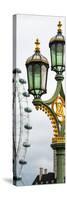 Royal Lamppost UK and London Eye - Millennium Wheel - London - England - Door Poster-Philippe Hugonnard-Stretched Canvas