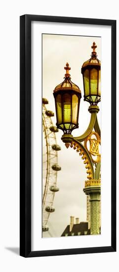 Royal Lamppost UK and London Eye - Millennium Wheel - London - England - Door Poster-Philippe Hugonnard-Framed Photographic Print