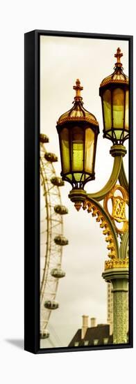 Royal Lamppost UK and London Eye - Millennium Wheel - London - England - Door Poster-Philippe Hugonnard-Framed Stretched Canvas