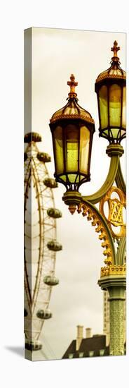 Royal Lamppost UK and London Eye - Millennium Wheel - London - England - Door Poster-Philippe Hugonnard-Stretched Canvas