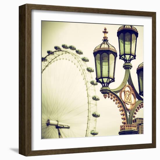 Royal Lamppost UK and London Eye - Millennium Wheel - London - England - United Kingdom - Europe-Philippe Hugonnard-Framed Photographic Print