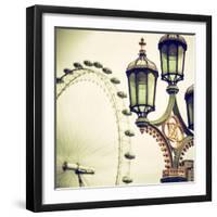 Royal Lamppost UK and London Eye - Millennium Wheel - London - England - United Kingdom - Europe-Philippe Hugonnard-Framed Photographic Print