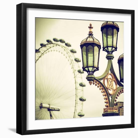 Royal Lamppost UK and London Eye - Millennium Wheel - London - England - United Kingdom - Europe-Philippe Hugonnard-Framed Photographic Print