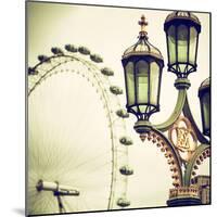 Royal Lamppost UK and London Eye - Millennium Wheel - London - England - United Kingdom - Europe-Philippe Hugonnard-Mounted Photographic Print