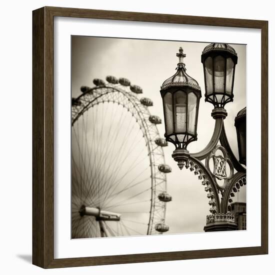 Royal Lamppost UK and London Eye - Millennium Wheel - London - England - United Kingdom - Europe-Philippe Hugonnard-Framed Photographic Print