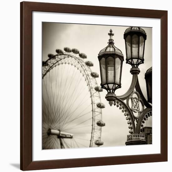 Royal Lamppost UK and London Eye - Millennium Wheel - London - England - United Kingdom - Europe-Philippe Hugonnard-Framed Photographic Print