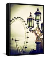 Royal Lamppost UK and London Eye - Millennium Wheel - London - UK - England - United Kingdom-Philippe Hugonnard-Framed Stretched Canvas