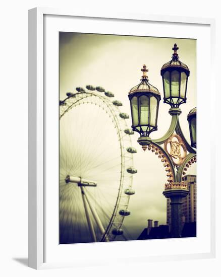 Royal Lamppost UK and London Eye - Millennium Wheel - London - UK - England - United Kingdom-Philippe Hugonnard-Framed Photographic Print