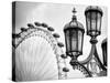 Royal Lamppost UK and London Eye - Millennium Wheel - London - UK - England - United Kingdom-Philippe Hugonnard-Stretched Canvas