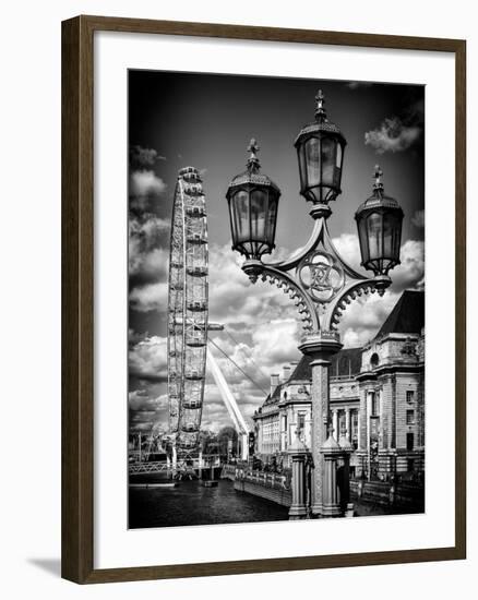 Royal Lamppost UK and London Eye - Millennium Wheel - London - UK - England - United Kingdom-Philippe Hugonnard-Framed Photographic Print