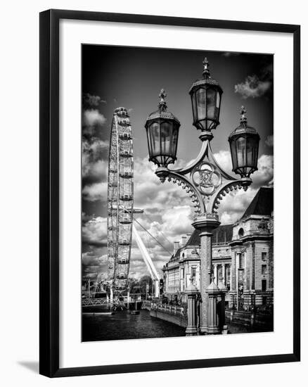 Royal Lamppost UK and London Eye - Millennium Wheel - London - UK - England - United Kingdom-Philippe Hugonnard-Framed Photographic Print