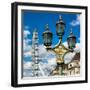 Royal Lamppost UK and London Eye - Millennium Wheel - London - UK - England - United Kingdom-Philippe Hugonnard-Framed Photographic Print