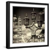 Royal Lamppost UK and London Eye - Millennium Wheel - London - UK - England - United Kingdom-Philippe Hugonnard-Framed Photographic Print