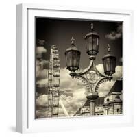 Royal Lamppost UK and London Eye - Millennium Wheel - London - UK - England - United Kingdom-Philippe Hugonnard-Framed Photographic Print