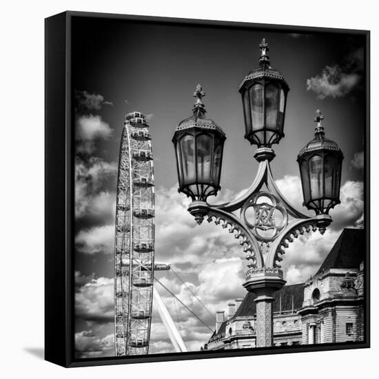Royal Lamppost UK and London Eye - Millennium Wheel - London - UK - England - United Kingdom-Philippe Hugonnard-Framed Stretched Canvas