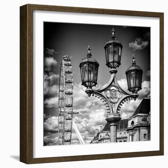 Royal Lamppost UK and London Eye - Millennium Wheel - London - UK - England - United Kingdom-Philippe Hugonnard-Framed Photographic Print