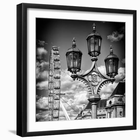 Royal Lamppost UK and London Eye - Millennium Wheel - London - UK - England - United Kingdom-Philippe Hugonnard-Framed Photographic Print