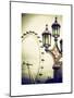 Royal Lamppost UK and London Eye - Millennium Wheel - London - UK - England - United Kingdom-Philippe Hugonnard-Mounted Art Print