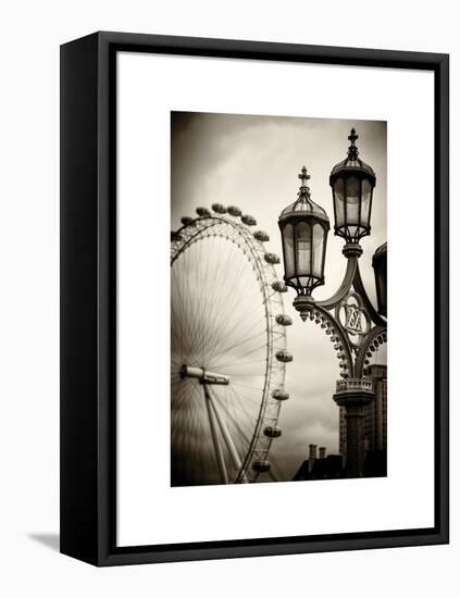 Royal Lamppost UK and London Eye - Millennium Wheel - London - UK - England - United Kingdom-Philippe Hugonnard-Framed Stretched Canvas