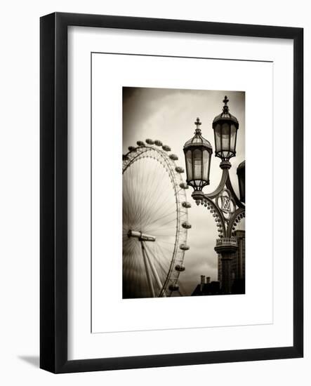 Royal Lamppost UK and London Eye - Millennium Wheel - London - UK - England - United Kingdom-Philippe Hugonnard-Framed Art Print