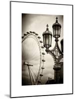 Royal Lamppost UK and London Eye - Millennium Wheel - London - UK - England - United Kingdom-Philippe Hugonnard-Mounted Art Print