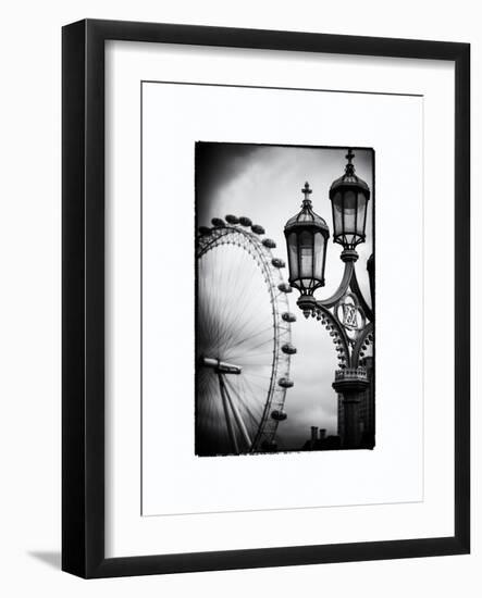 Royal Lamppost UK and London Eye - Millennium Wheel - London - UK - England - United Kingdom-Philippe Hugonnard-Framed Art Print