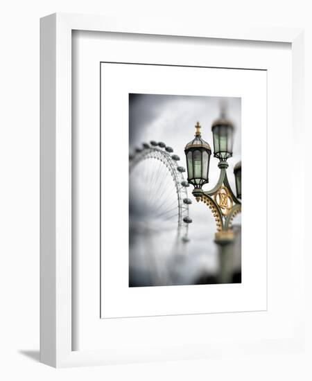 Royal Lamppost UK and London Eye - Millennium Wheel - London - UK - England - United Kingdom-Philippe Hugonnard-Framed Art Print