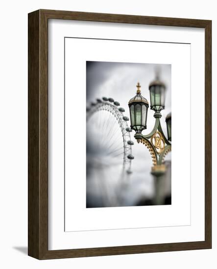 Royal Lamppost UK and London Eye - Millennium Wheel - London - UK - England - United Kingdom-Philippe Hugonnard-Framed Art Print