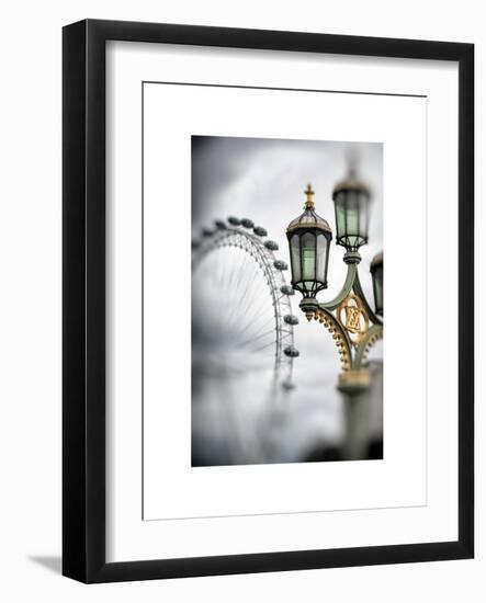 Royal Lamppost UK and London Eye - Millennium Wheel - London - UK - England - United Kingdom-Philippe Hugonnard-Framed Art Print