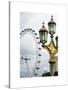 Royal Lamppost UK and London Eye - Millennium Wheel - London - UK - England - United Kingdom-Philippe Hugonnard-Stretched Canvas