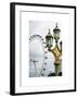 Royal Lamppost UK and London Eye - Millennium Wheel - London - UK - England - United Kingdom-Philippe Hugonnard-Framed Art Print