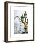 Royal Lamppost UK and London Eye - Millennium Wheel - London - UK - England - United Kingdom-Philippe Hugonnard-Framed Art Print