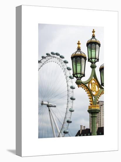 Royal Lamppost UK and London Eye - Millennium Wheel - London - UK - England - United Kingdom-Philippe Hugonnard-Stretched Canvas