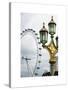 Royal Lamppost UK and London Eye - Millennium Wheel - London - UK - England - United Kingdom-Philippe Hugonnard-Stretched Canvas