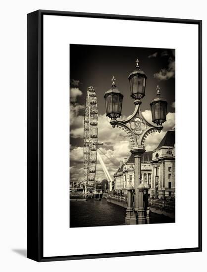 Royal Lamppost UK and London Eye - Millennium Wheel - London - UK - England - United Kingdom-Philippe Hugonnard-Framed Stretched Canvas