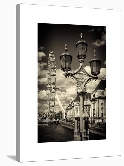 Royal Lamppost UK and London Eye - Millennium Wheel - London - UK - England - United Kingdom-Philippe Hugonnard-Stretched Canvas