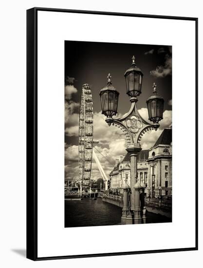 Royal Lamppost UK and London Eye - Millennium Wheel - London - UK - England - United Kingdom-Philippe Hugonnard-Framed Stretched Canvas