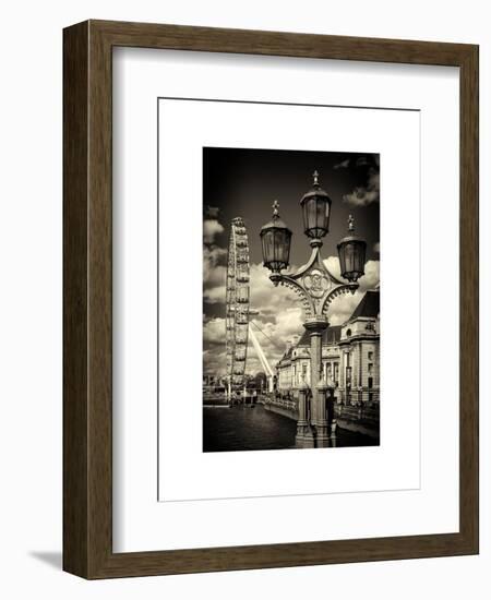 Royal Lamppost UK and London Eye - Millennium Wheel - London - UK - England - United Kingdom-Philippe Hugonnard-Framed Art Print