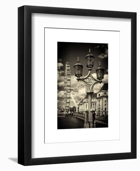 Royal Lamppost UK and London Eye - Millennium Wheel - London - UK - England - United Kingdom-Philippe Hugonnard-Framed Art Print