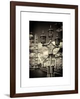 Royal Lamppost UK and London Eye - Millennium Wheel - London - UK - England - United Kingdom-Philippe Hugonnard-Framed Art Print