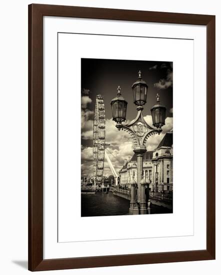 Royal Lamppost UK and London Eye - Millennium Wheel - London - UK - England - United Kingdom-Philippe Hugonnard-Framed Art Print