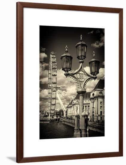 Royal Lamppost UK and London Eye - Millennium Wheel - London - UK - England - United Kingdom-Philippe Hugonnard-Framed Art Print