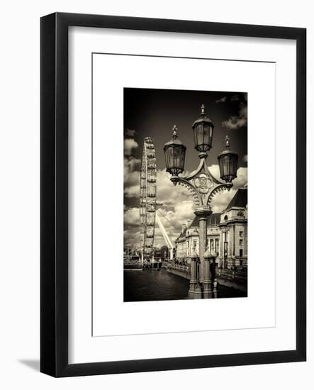 Royal Lamppost UK and London Eye - Millennium Wheel - London - UK - England - United Kingdom-Philippe Hugonnard-Framed Art Print